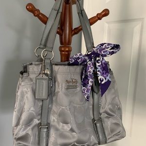 COACH Madison Silver Signature Shoulder Bag